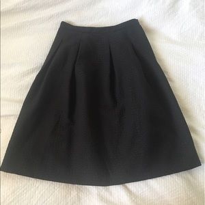 Black texture Midi Skirt