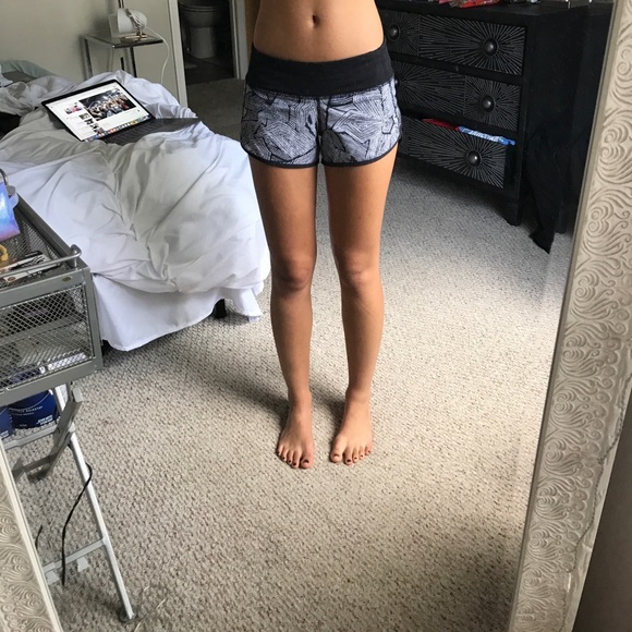 lululemon athletica Pants - Black and white lululemon speed shorts