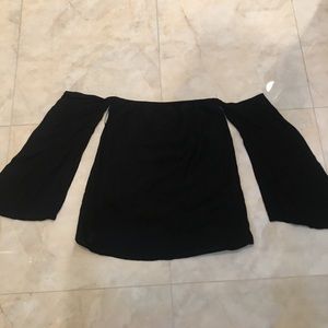 Black off the shoulder top