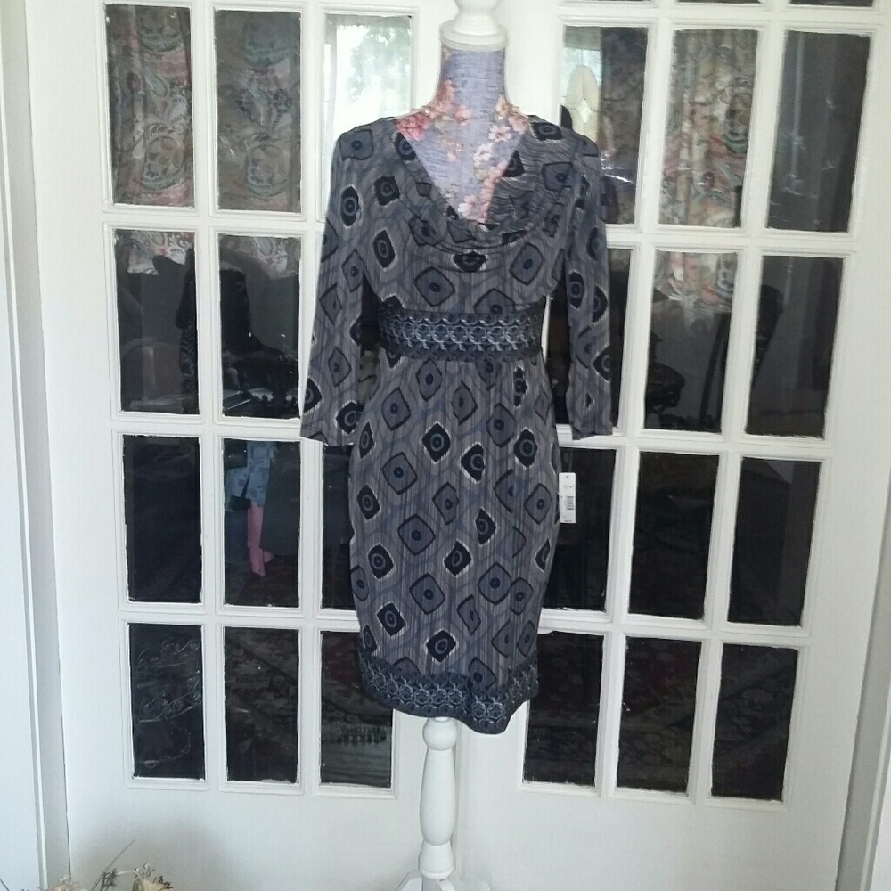 New Directions Petites Cowl Neckline Dress NWT