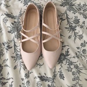 Pink Strappy Flats