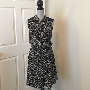 H&M black and white print chiffon dress