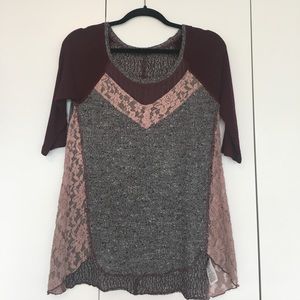 Free People Mixed Media Sweater