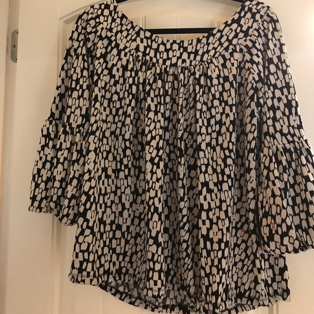Black and white top.