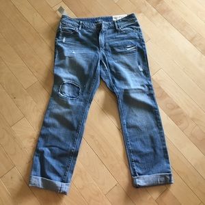 LOFT | Curvy Straight Light Wash Distressed Jeans