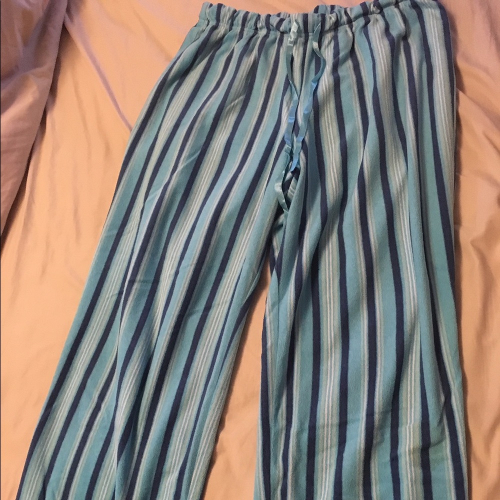 Blue Sonoma Fuzzy Striped Pajama Pants