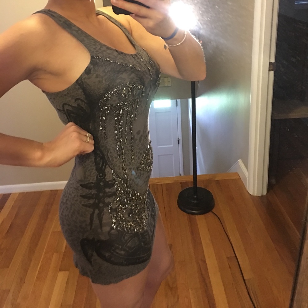 ๐HP๐Fun&Sexy gray beaded dress!! - Picture 7 of 8