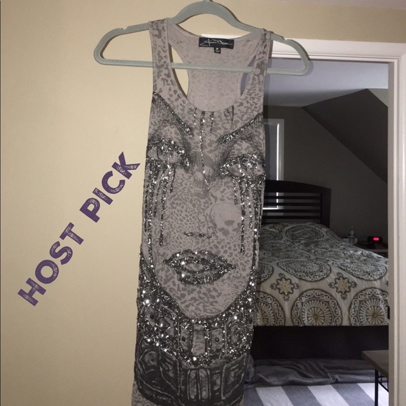 ๐HP๐Fun&Sexy gray beaded dress!! - Picture 3 of 8