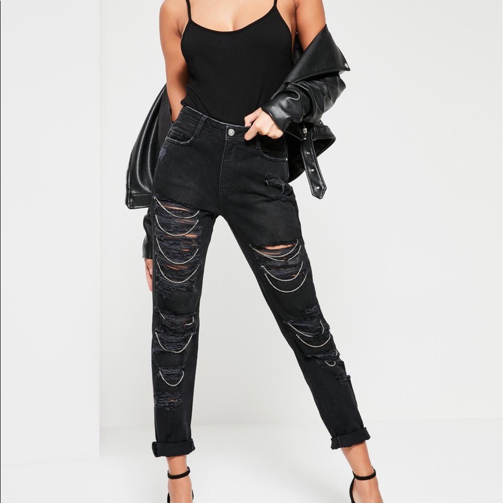 NWT Missguided destroyed high waist jeans