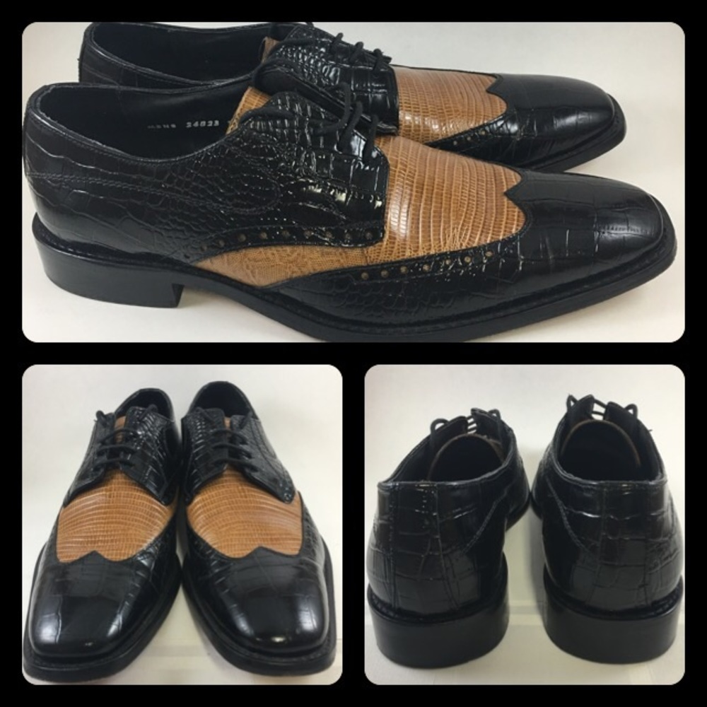 STACY ADAMS Mens 2-TONE Snake Print Shoes 11M 🐍