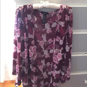 Purple/pink kimono cardigan