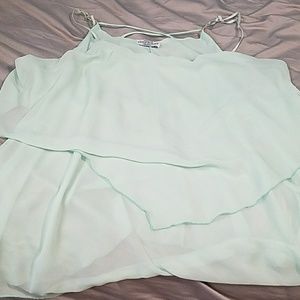 Plus Size Mint Green Chiffon Blouse