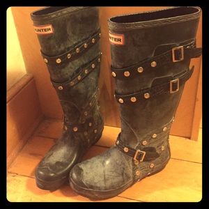 Hunter distressed rain boots 8 9