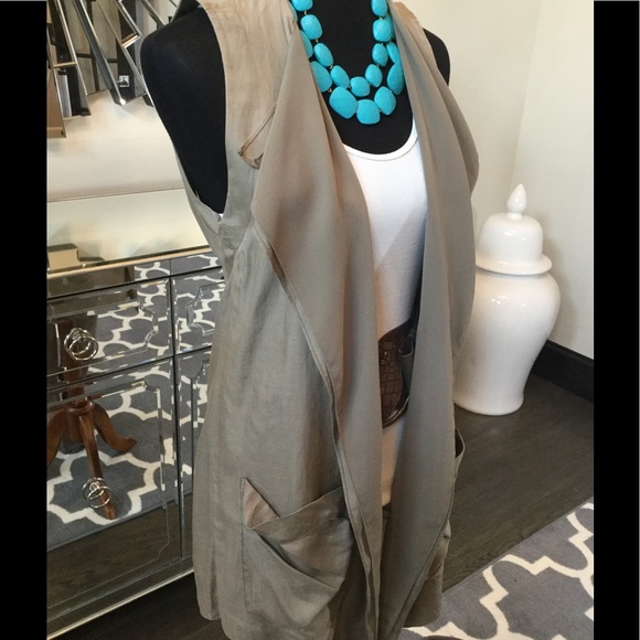 Genera Olive Drape Vest - Picture 5 of 8