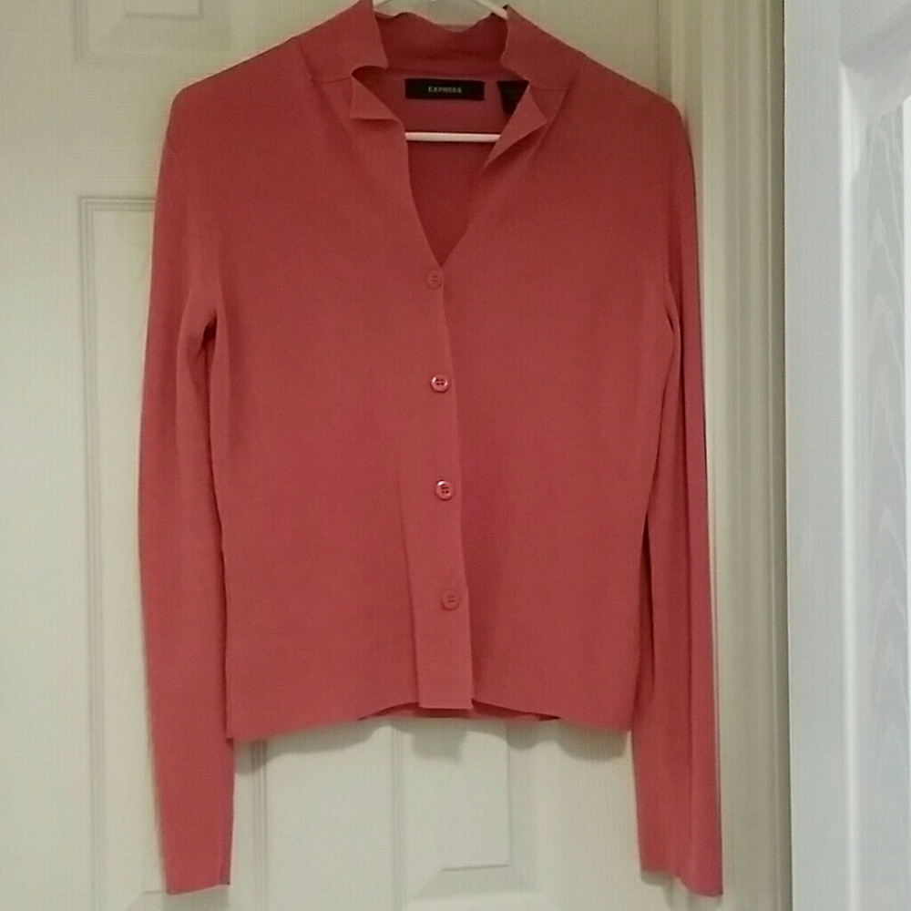 Pink long sleeve button down shirt