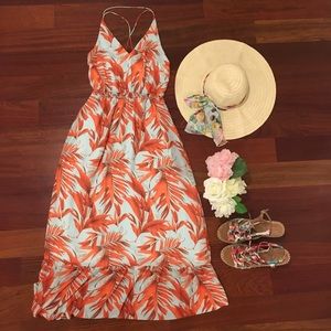 H & M orange and green flowers maxi dress.