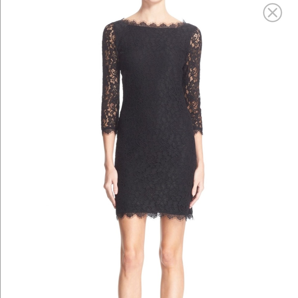Diane von Furstenberg Black Lace Dress NWT