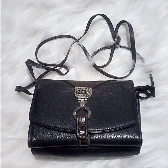 Brighton Double Pocket Alligator Leather Victorian Purse Satchel Shoulder bag