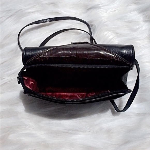 Brighton Double Pocket Alligator Leather Victorian Purse Satchel Shoulder bag
