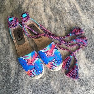 Sam Edelman lace up canvas espadrilles