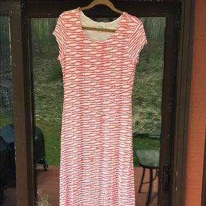 Beautiful coral and off white maxi dress.