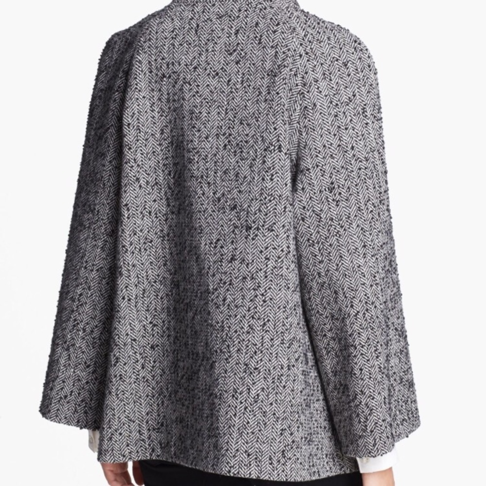Betsey Johnson Black & White Herringbone Coat  S - Picture 2 of 8