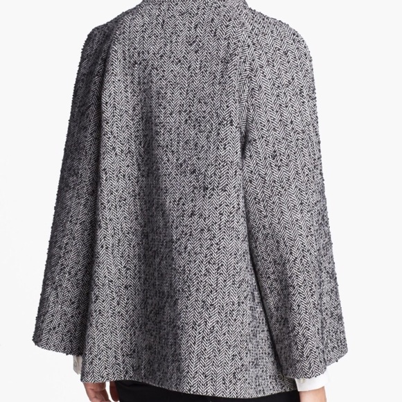 Betsey Johnson Black & White Herringbone Coat  S - Picture 2 of 8