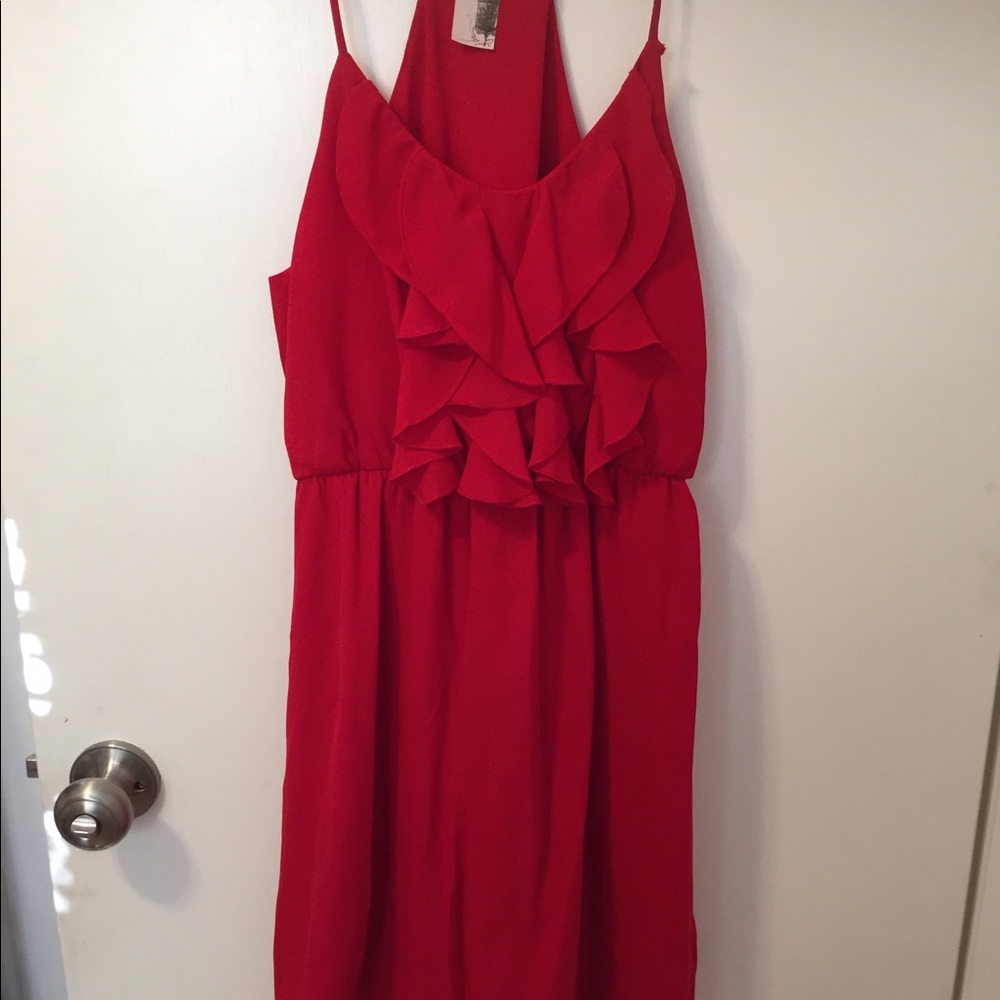 Fun red summer dress, lightweight material!