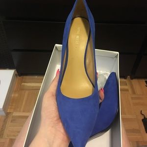 Nine West Blue Suede Heels, Size 9