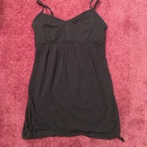 Black drawstring Lululemon tank