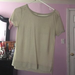 Tan and gold see-through shirt