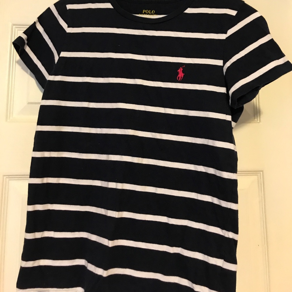 Women's Ralph Lauren Polo navy striped t-shirt