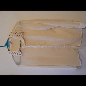 Sheer top with studded collar