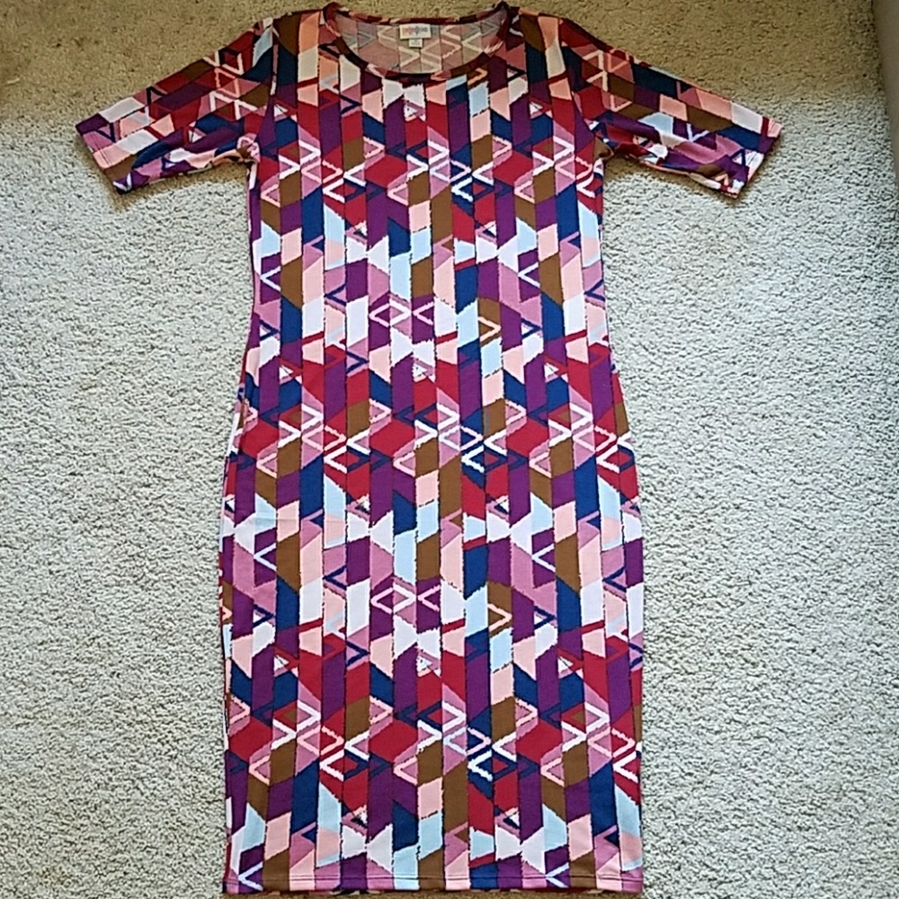 Lularoe Julia Multi Colored Vertical Stripes - image 1
