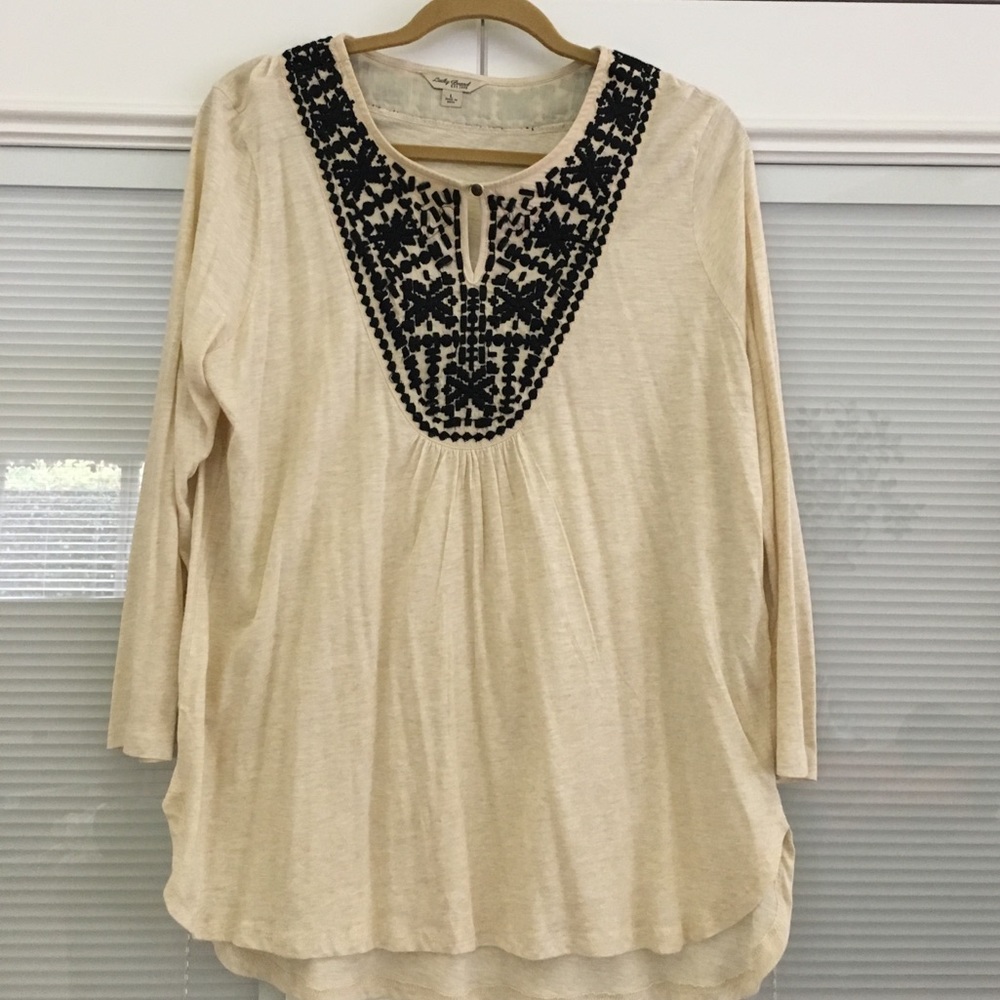 Lucky Brand 3/4 sleeve blouse, Size large.