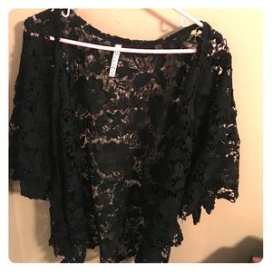 Black lace kimono