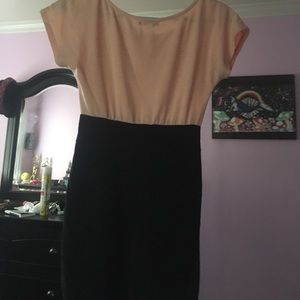 Black and salmon dress