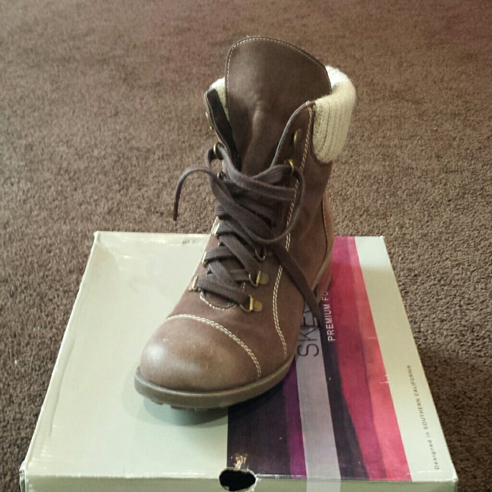 Women's Brown Suede Lace Up Boots
