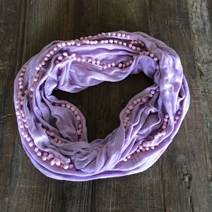 J Crew - Pom-Pom infinity Scarf - Lilac