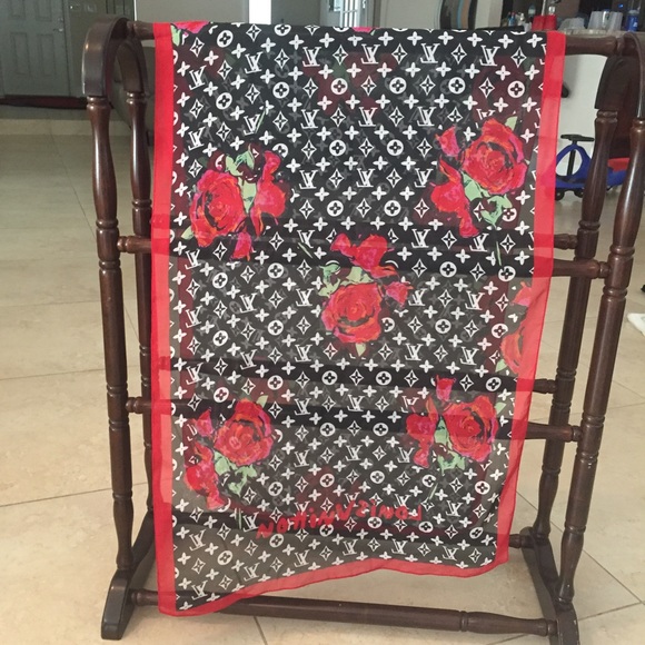 louis vuitton flower scarf