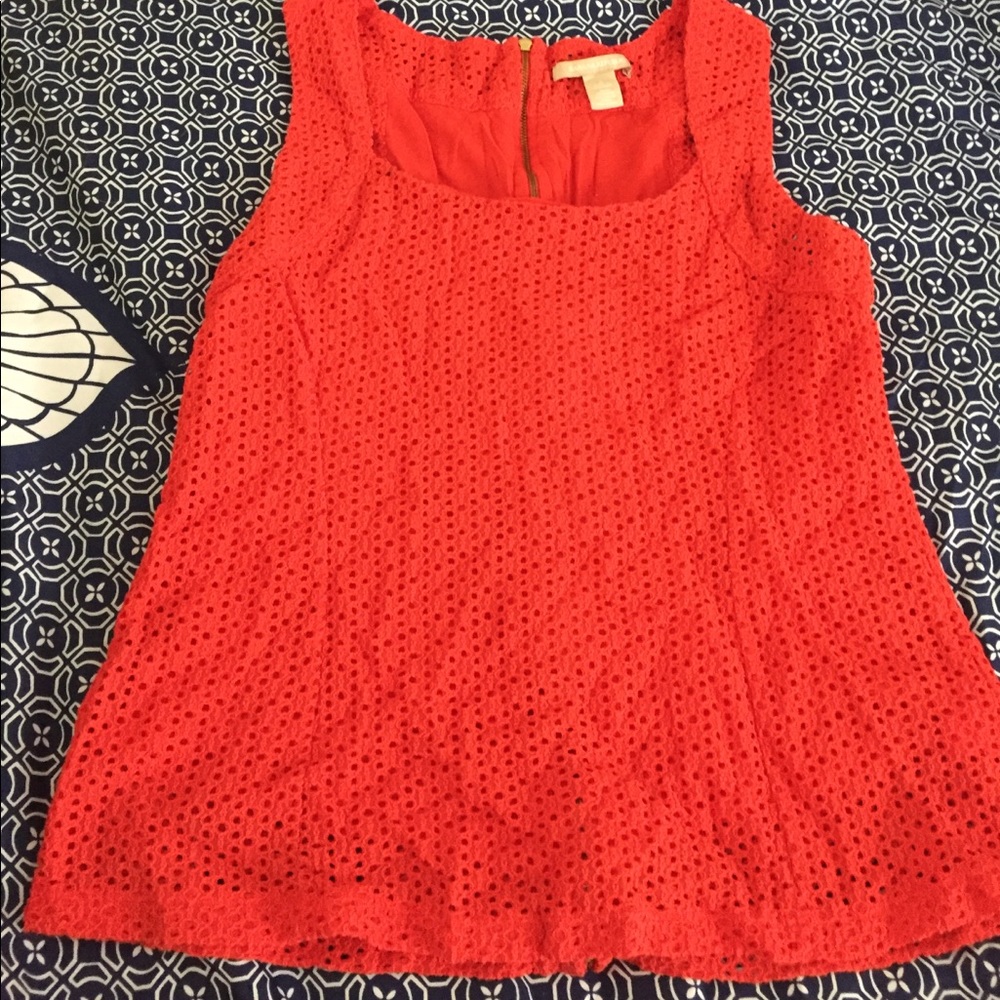 Orange Eyelet Top