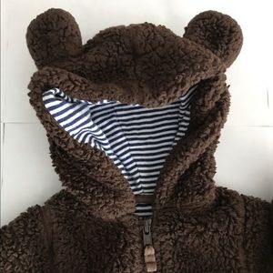 Warm Brown Fleece Baby Snowsuit