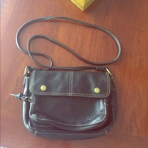 Fossil genuine leather crossbody handbag