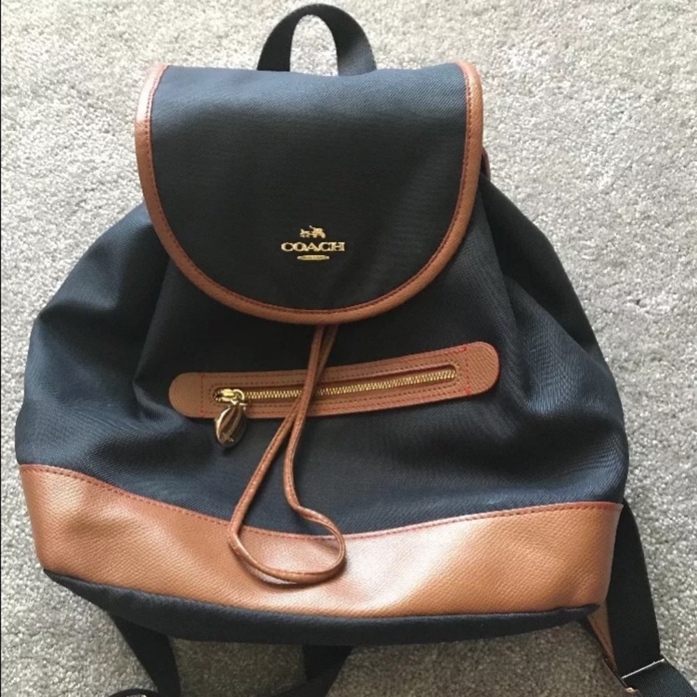 Coach black and Brown backpack purse