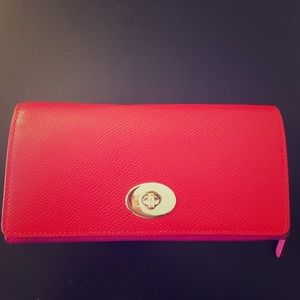 Coach Pink/Vermillion Leather Wallet