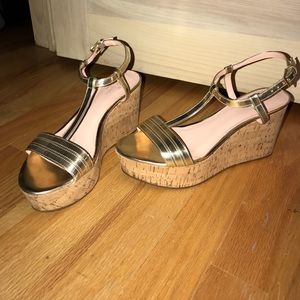 Kate Spade Gold Wedges