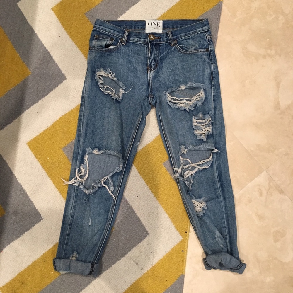 One teaspoon Awesome Baggies destroyed boyfriend