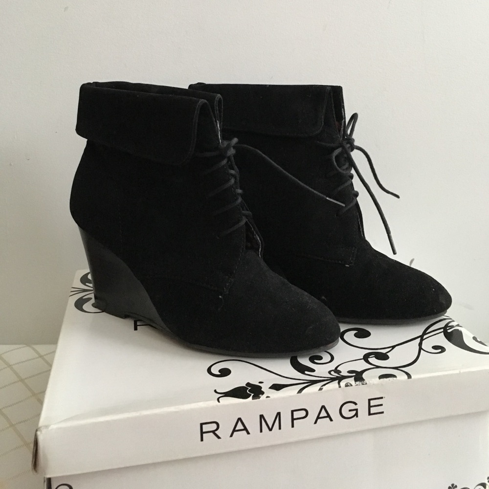 Black suede booties