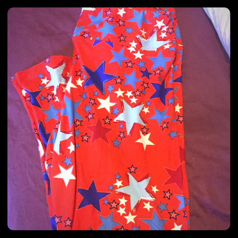 Lularoe Americana Leggings with Stars- 4th of July
