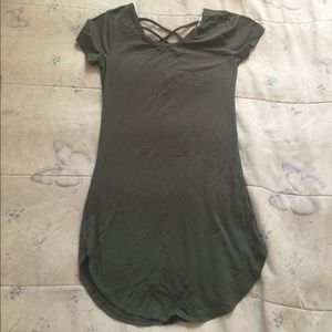 Olive bodycon dress. Daytime dress